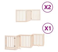 vidaXL Puerta para perros plegable 12 paneles madera de álamo 600 cm