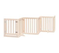 vidaXL Puerta para Perros Plegable 12 Paneles Madera de álamo 600 cm, Puerta para Mascotas, Puerta de Seguridad para Perros, Puerta para Perros de Seguridad
