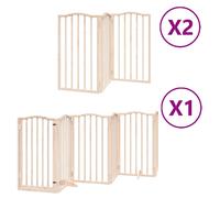 vidaXL Puerta para perros plegable 12 paneles madera de álamo 960 cm