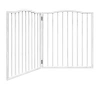 vidaXL Puerta para Perros Plegable 2 Paneles Madera álamo Blanca 160cm