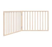 vidaXL Puerta para Perros Plegable 2 Paneles Madera de álamo 160 cm