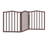 vidaXL Puerta para Perros Plegable 3 Paneles álamo marrón Roble 150 cm, Puerta para Mascotas, Puerta de Seguridad para Perros, Puerta para Perros de Seguridad