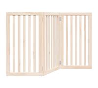 vidaXL Puerta para perros plegable 3 paneles madera de álamo 150 cm