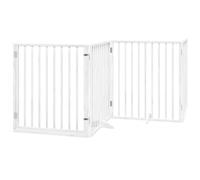 vidaXL Puerta para Perros Plegable 4 Paneles Madera álamo Blanca 320cm