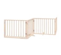 vidaXL Puerta para Perros Plegable 4 Paneles Madera de álamo 320 cm