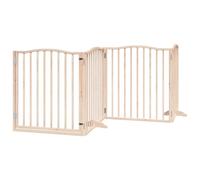 vidaXL Puerta para perros plegable 4 paneles madera de álamo 320 cm