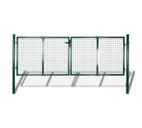 vidaXL Puerta Valla Jardín 289x100 cm/306x150 cm Acero Verde Cancela Exterior