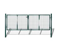 vidaXL Puerta Valla Jardín289x125 cm/306x150 cm Acero Verde Cancela Exterior