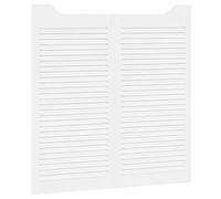 vidaXL Puertas batientes 2 pcs Blanco Madera de Pino Maciza, Puertas de madera estética, divisores modernos, duraderos y con estilo para decorar tu hogar