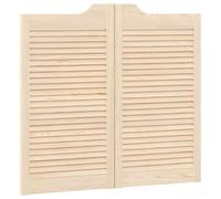 vidaXL Puertas batientes diseño de lamas 1 par 90x100cm madera pino, puertas de salón, puertas de bar, puertas batientes