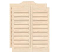 vidaXL Puertas batientes diseño de lamas 2 par 100x80cm madera pino, puertas de salón, puertas de bar, puertas batientes