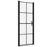 vidaXL Puertas de Ducha Cabina Mampara Cubículo Armario Cuarto de Baño Aseo Accesorio Elegante Moderna de Vidrio Templado Negro 81x195 cm