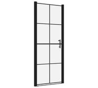 vidaXL Puertas de Ducha Cabina Mampara Cubículo Armario Cuarto de Baño Aseo Accesorio Elegante Moderna de Vidrio Templado Negro 81x195 cm