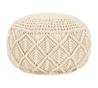 vidaXL Puf Hecho a Mano de Macramé Puff Taburete Asiento Decoración Interior Casa Hogar Mobiliario Otomanas Reposapiés Descanso 45x30 cm