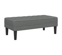 vidaXL Puf Gris Oscuro 113cm x 57 para Sala y Dormitorio con Tela Antimancha, Asiento Cómodo, Soporta hasta 110kg, Fácil de Armar, Muebles Minimalistas y Versátiles.