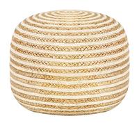 vidaXL Puf Hecho a Mano Pouffe Puff Banco Banquillo Taburete Asiento Silla Siilón Mueble Reposapiés Salón Dormitorio 45x30 cm Yute