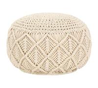 vidaXL Puf Hecho a Mano de Macramé Puff Taburete Asiento Decoración Interior Casa Hogar Mobiliario Otomanas Reposapiés Descanso 45x30 cm