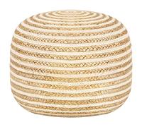 vidaXL Puf Hecho a Mano Pouffe Puff Banco Banquillo Taburete Asiento Silla Siilón Mueble Reposapiés Salón Dormitorio 45x30 cm Yute
