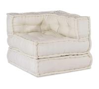 vidaXL Puf Modular Crema 70x70x54 Tela, sofá, sofá Convertible, sofá de Tela, sofá Modular, cojín de palets, sofá de Suelo, sofá, sofá de Esquina