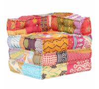 vidaXL Puf Modular de Esquina Sofá Individual Convertible Salón Cama Versátil Sillón Butaca Hogar Habitación Estilo Exótico Suave de Tela Patchwork