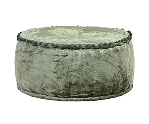 vidaXL Puf Redondo, Taburete Redondo de Pies, Otomana de Asiento, Reposapiés para Salón Dormitorio Tocador, Terciopelo Verde 40x20 cm