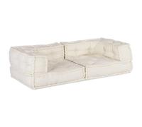 vidaXL Puff Modular de Tela Color Crema 140x70x36, sofá, sofá Convertible, sofá de Tela, sofá Modular, cojín de palets, sofá de Suelo, sofá