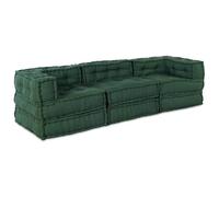 vidaXL Pufs modulares 3 Unidades Tela Verde