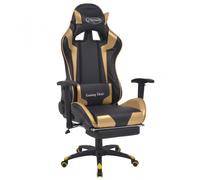 VidaXL Racing Silla Gaming con Reposapiés Dorada