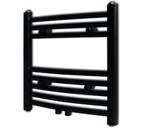 vidaXL Radiador toallero de baño Curvo Negro 480 x 480 mm