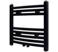 vidaXL Radiador toallero de baño Curvo Negro 480x480 mm