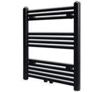 vidaXL Radiador toallero de baño Recto Negro 500 x 764 mm