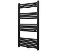 vidaXL Radiador toallero de baño Recto Negro 600 x 1160 mm