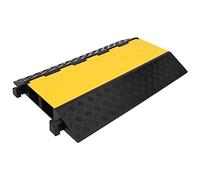 vidaXL Rampa de Protección de Cable 2 Canales Canaleta Pasacables de Suelo Cubierta Protectora Manguera Tubo Tubería Pista Almacén 90 cm Goma