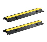 vidaXL Rampa de Protección de Cable 2 Piezas 1 Canal Goma 100 cm Tráfico Aviso