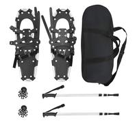 vidaXL Raquetas de Nieve 3 en 1 con Bastones de Senderismo Plateado, Jardín y Terraza, Equipos de Nieve Ajustables, Accesorios para Frío, Set de Senderismo