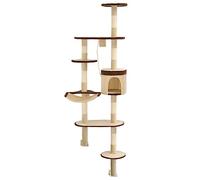 vidaXL Rascador para Gatos de Pared con Postes de Sisal 194 cm Beige y Marrón