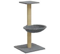 vidaXL Rascador para Gatos con Poste de Sisal Macota Animal Torre Árboles Muebles Poste Centro Actividades Escalador Entretenimiento Gris Claro