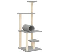 vidaXL Rascador para gatos con postes de sisal gris claro 136 cm
