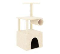 vidaXL Rascador para gatos con postes de sisal color crema 109,5 cm