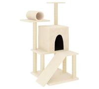 vidaXL Rascador para gatos con postes de sisal color crema 110,5 cm