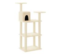 Vidaxl rascador para gatos con postes de sisal color crema 118,5 cm