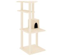 vidaXL Rascador para gatos con postes de sisal color crema 123 cm