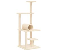 vidaXL Rascador para gatos con postes de sisal color crema 136 cm