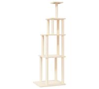 vidaXL Rascador para gatos con postes de sisal color crema 183 cm