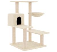vidaXL Rascador para gatos con postes de sisal color crema 82,5 cm