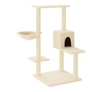 Vidaxl rascador para gatos con postes de sisal color crema 95 cm