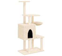 vidaXL Rascador para gatos con postes de sisal crema 131 cm