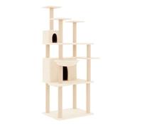 Vidaxl rascador para gatos con postes de sisal crema 166 cm