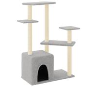 vidaXL Rascador para gatos con postes de sisal gris claro 107,5 cm