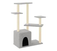 vidaXL Rascador para gatos con postes de sisal gris claro 107,5 cm